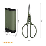 Fiskars 6" Plant Shaping Shears & Holder, Precision Indoor Gardening Snips