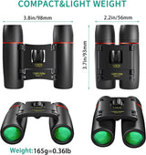 POLDR 12X25 Small Pocket Binoculars Compact for Adults