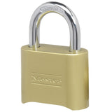 Master Lock Brass Combination Padlock for Indoor and Outdoor use with Resettable Combination for Gym Locker, Gate, Fence, or Shed Lock, 175D