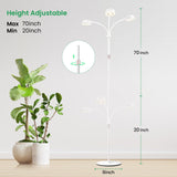 LORDEM Full Spectrum Plant Light for Indoor Growing,Tri-Head Grow Light with Stand for Large Plants,Auto ON/Off Timer 6/8/12/16H, 5 Dimmable Levels, 20-70 inches Adjustable Height