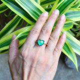 FUN JEWELS Minimalist Rose Gold Heart Color Change Mood Ring for Women