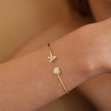 Gold Bangle Bracelets for Women Girls - 14K Gold Plated A Initial Bracelet for Women Gold Bracelets for Women Initial Bracelet for Girls Heart Gold Bangles for Women Bracelets for Teen Girls Gifts