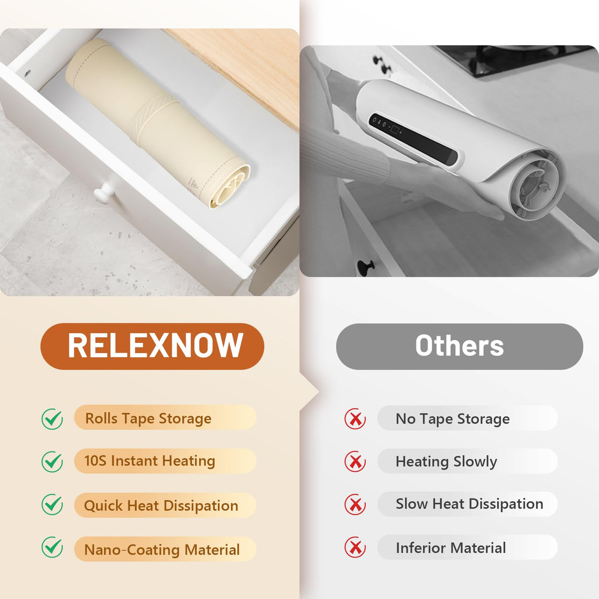 Food Warming Mat, Full Surface Heating Silicone Electric Warming Tray with 3 Level Temperature Settings, Auto Shut-Off, Foldable Roll Up Food Warmer for Parties Buffets, Gatherings