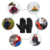 YukiniYa Kids Winter Gloves Back Water Repellent Touchscreen Warm Fleece Anti-Slip for Boys Girls Teen 3-15 Years (Black, XL(10-12 Years))