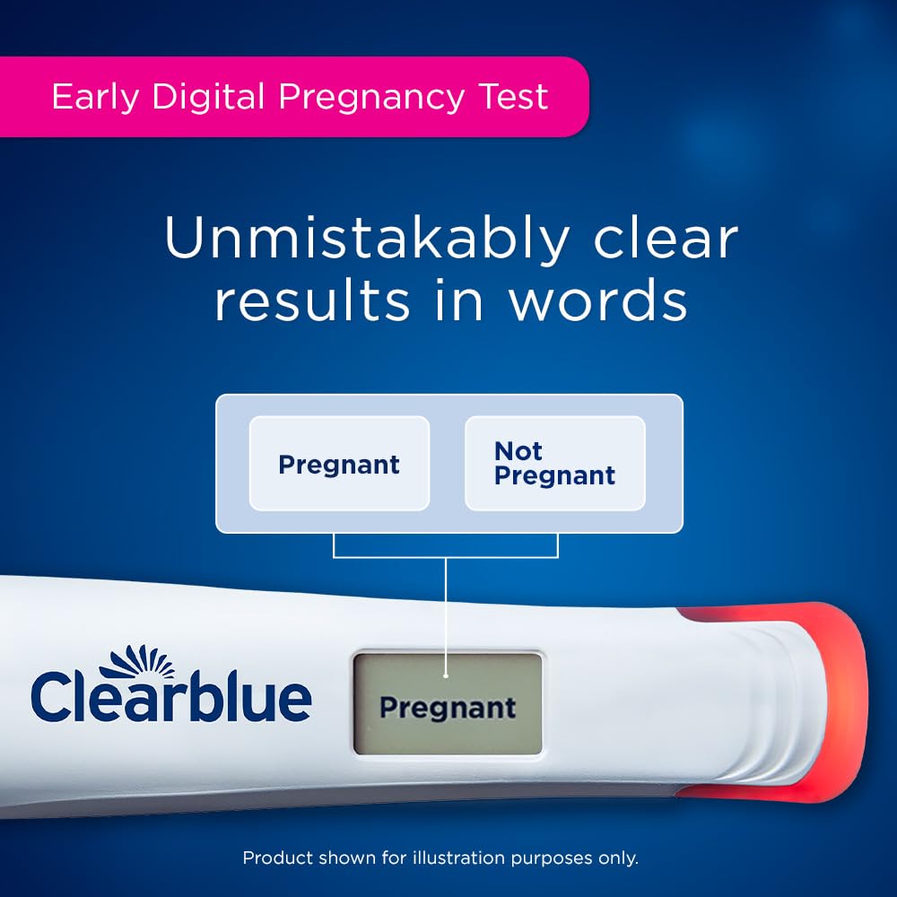 Clearblue Early Pregnancy Test Kit, at-Home Pregnancy Test Kit for Women, hCG Hormone Pregnancy Tests with Easy-to-Read Results, 10 Tests