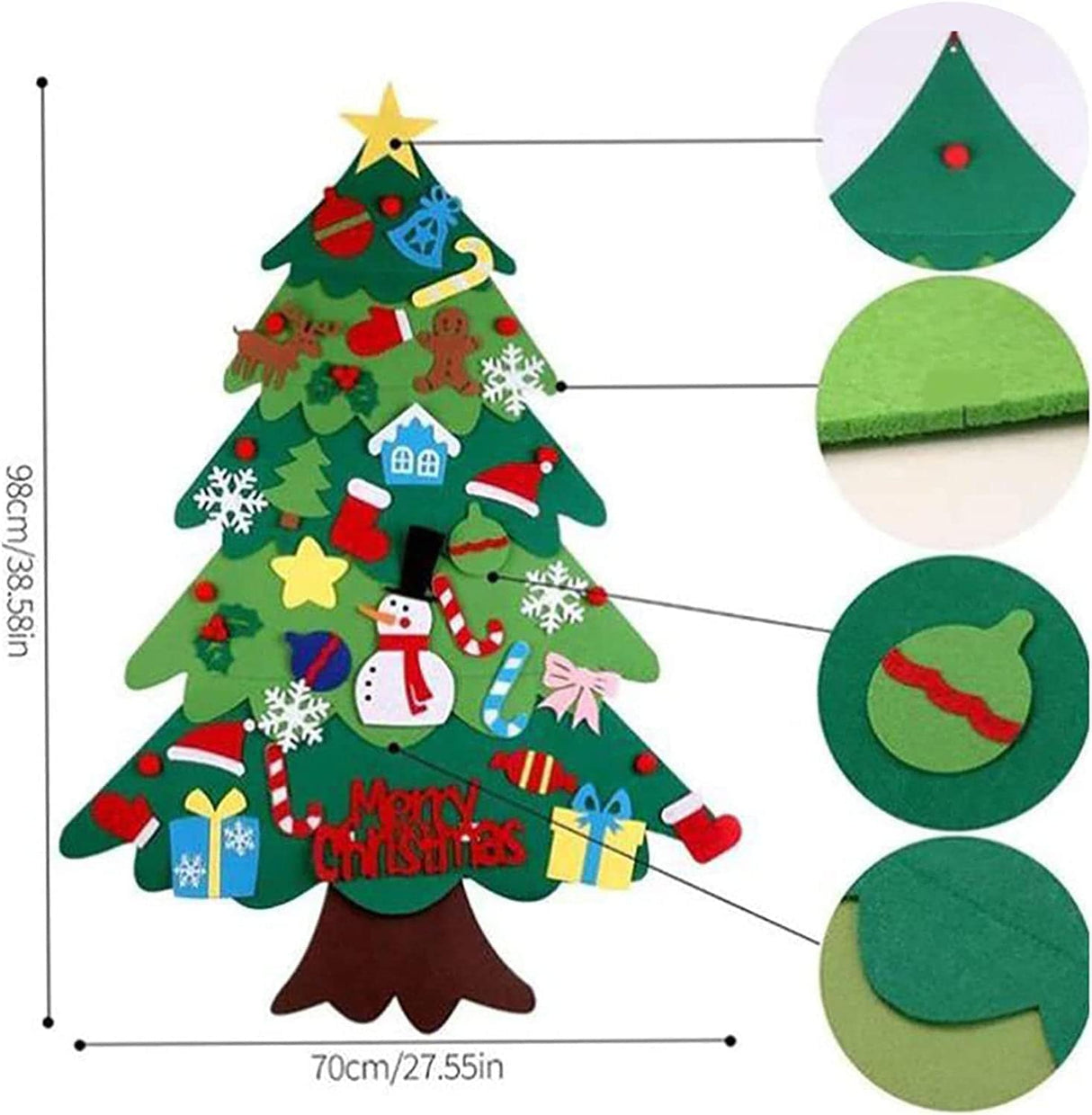 Montessori Felt Christmas Tree for Toddlers, Montessori Christmas Tree, Montessori Christmas Tree Felt with Lights