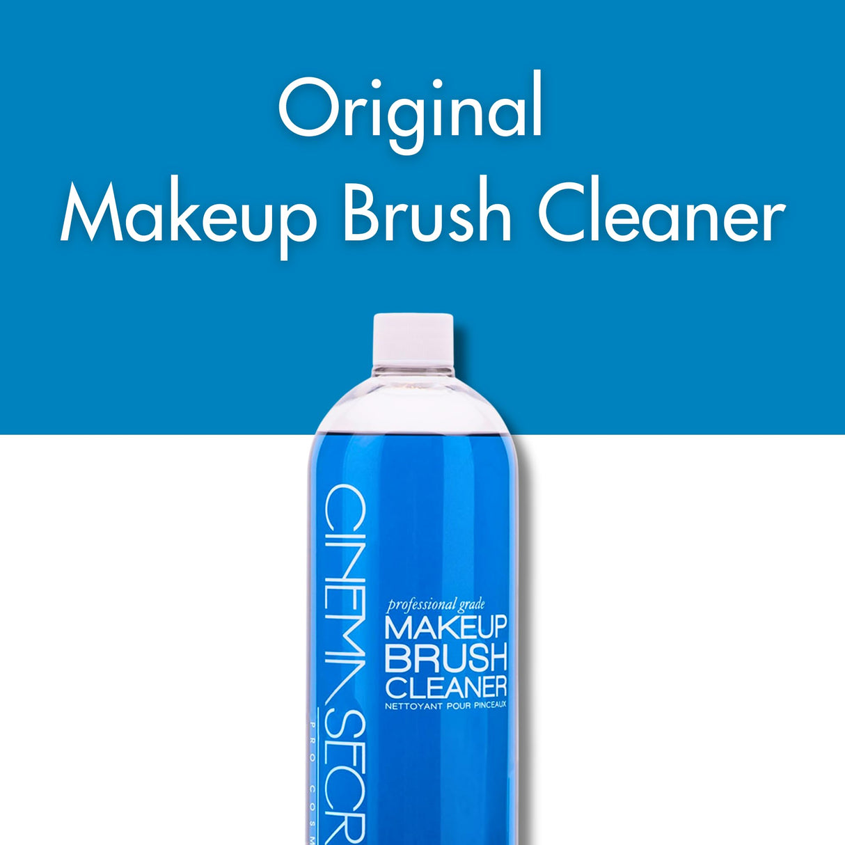 Cinema Secrets Original Blue Vanilla Makeup Brush Cleaner Solution - Professional Cleanser for Makeup Brushes - Quick-Drying, Rinse-Free Formula - Removes Stubborn Waterproof Make Up (32 fl oz)