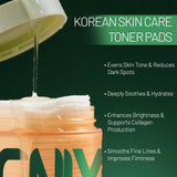BENIX Korean Toner Pads (100 Count) – Hydrating & Anti-Aging for Dark Spots, Wrinkles & Uneven Skin – Infused with Snail Extract, CICA, Niacinamide & Peptides for a Clear, Radiant Complexion
