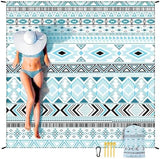 Beach Blanket Waterproof Sandproof Beach Mat 79" X 83" /10'x9'for 2-8 Adults Quick Drying Outdoor Picnic Mat Beach Accessories for Travel, Camping, Hiking