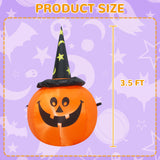 TRMESIA 3.5FT Halloween Inflatable Pumpkins Wear Witch Hats Decorations with Lights, Indoor Outdoor Yard Blow up Decoration Christmas Holiday Addition