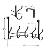 LYNK Professional® Home™ Over the Door Hooks - 10 Hook – Over the Door Coat Rack - Over the Door Hanger - Hanging Towels or Clothes - Bathroom, Bedroom, Laundry Room - Lifetime Ltd. Warranty, Black