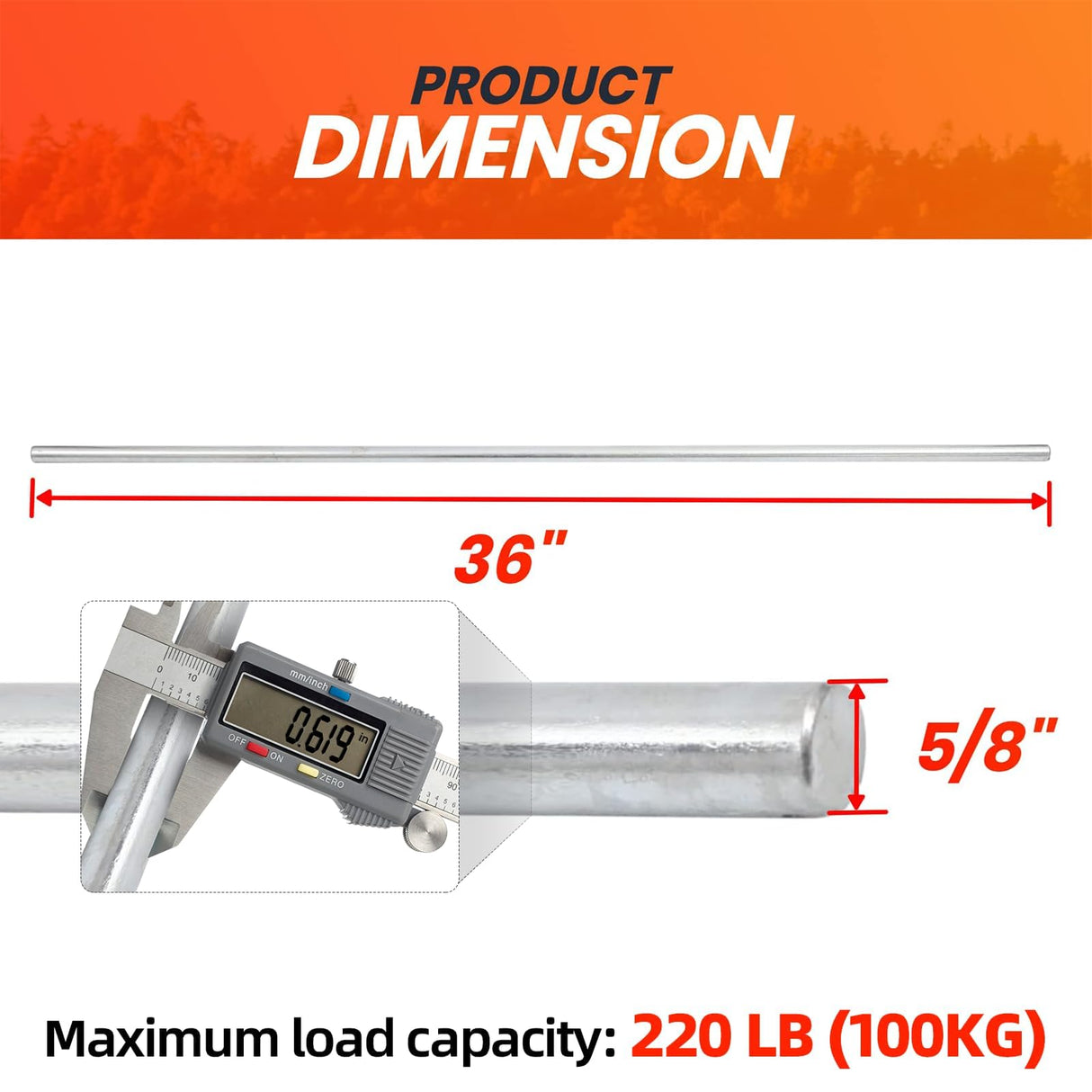 AR-PRO (2-Pack) 5/8” x 36” Zinc Plated Steel Rods Designed for Use as an Axle Shaft on Hand Trucks Dollies Wagons 4005BC Wheelbarrows