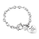 XIUDA Heart Urn Bracelet for Ashes Stainless Steel Memorial Jewelry Cremation Bracelet Locket Holder Bangle Link Chain for Women Men