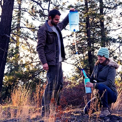 SimPure Gravity Water Filter, Portable Gravity-Fed Water Purifier with 3L Bag, Tree Strap, BPA Free Survival Gear and Equipment for Camping Hiking Emergency Preparedness