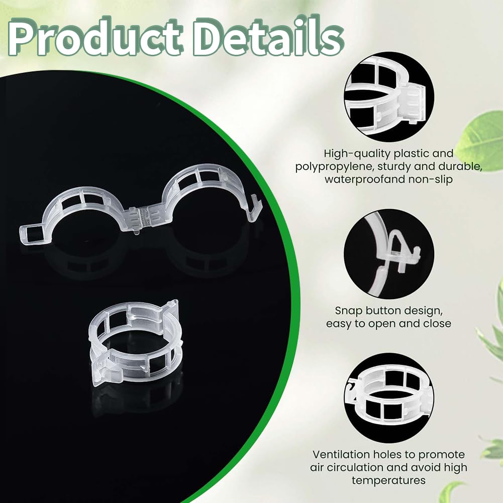 100pcs Plant Support Clips, Plastic Clips for Climbing Plants (100, Green)