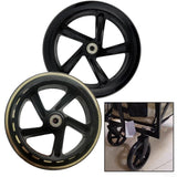 URPIZY Pack of 2 Scooter Tyres Replacement Tyres, 125mm - 200mm Scooter Wheels Pu City Scooter Wheels with Bearings, Skates Wagon Cart Trolley Wheel(180mm*30mm Black)