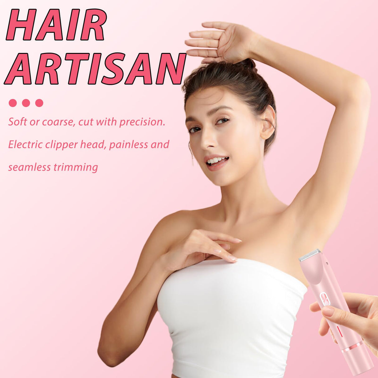 Dermave Bikini Shaver,Dual Head Shaver Women, 2 in 1 Wet & Dry Waterproof Electric Bikini Trimmer for Women(Pink)