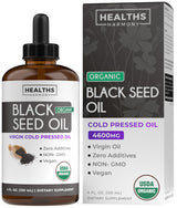 USDA Organic Black Seed Oil Liquid (4 fl oz) Premium Cold-Pressed Nigella Sativa Producing Pure Black Cumin Seed Oil - Antioxidant Supplement - Vegan, Gluten-Free, & Non-GMO (No Pills or Capsules)