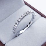 Bo.Dream 2.2mm Round Cubic Zirconia CZ Wedding Full Eternity Band Rings Sterling Silver Size 6