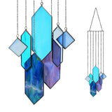 Sensory4u Stained Glass Suncatchers Window Hanging Wall Art Element Earth Tones Modern Design Home Decor Or Garden Suncatcher (Blue)