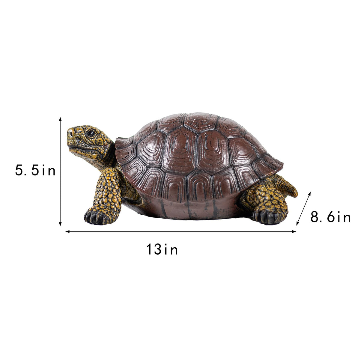 SHAODIE Garden Turtle Statue, Large Resin Tortoise Sculpture, 13L x 8.6W x 5.5H inches, Outdoor Yard Lawn Ornament,Home Decor