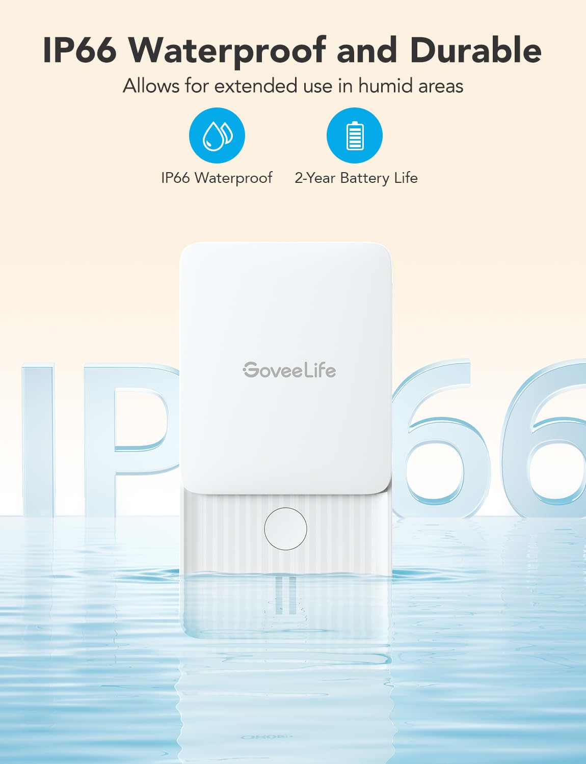 GoveeLife Premium Smart Water Leak Detector 2 with 1968ft Ultra-Long Range, WiFi Water Sensor with SMS/Email/APP Push and Sound Alarm, 5-Year Battery Life, Suitable for Home, Basement, Kitchen, 6 Pack