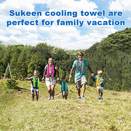 Sukeen [4 Pack] Cooling Towel (40"x12"),Ice Towel,Soft Breathable Chilly Towel,Microfiber Towel for Yoga,Sport,Running,Gym,Workout,Camping,Fitness,Workout & More Activities (Dark Grey)