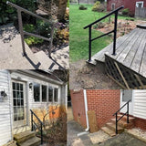 Hand Rails for Outdoor Steps,3 Step Stair Handrail & Indoor Stair Railing Kit，Black Railings for Outdoor Steps and Hand Rails for Seniors for Porch (3 Step)