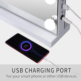 Fenair Vanity Mirror with Lights and Speaker Hollywood Speaker Support Answer Call, Touch Screen, 3 Color Modes Tabletop 15 Dimmable Bulbs