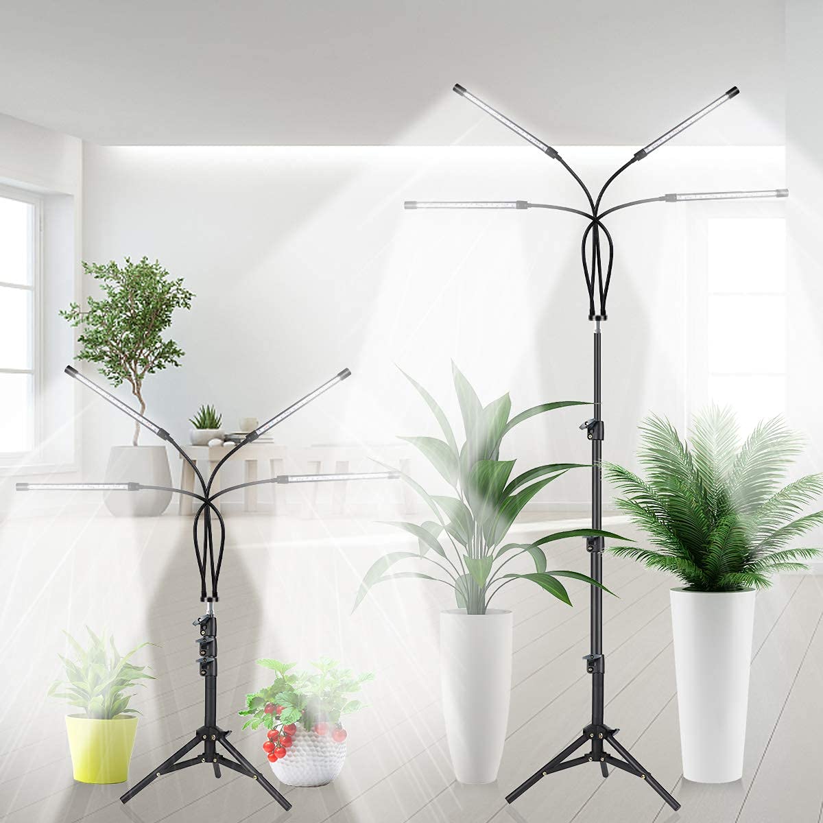 GHodec Grow Light Free Standing, 5500K Full Spectrum Gooseneck LED Lamp