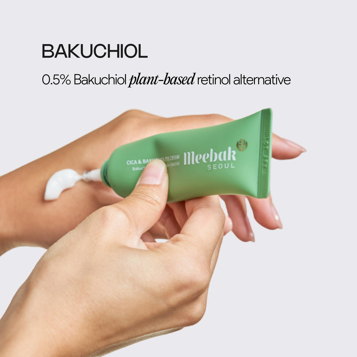 Meebak Eye Cream with Bakuchiol, Caffeine & Cica | Korean Anti-Aging Eye Treatment for Puffy Eye Bags, Dark Circles, Fine Lines & Wrinkles | Energize & Invigorate Eyes
