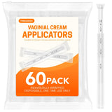 60 PACK Disposable Vaginal Suppository Applicator for Women, Fits Most Lubricants Creams Gels Pills Tablet Suppositories, Threaded End, Soft & Small Tip, with Dosage Markings, Individually Wrapped