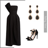 Black Earrings for Women, Vintage Rhinestone Teardrop Statement Earrings