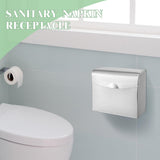 Tioncy 4 Pcs Sanitary Napkin Disposal Receptacle Stainless Steel Sanitary Napkin Receptacle Wall Mounted Tampon Disposal Bin Waste Tampon Holder Feminine Hygiene Container (Silvery White)