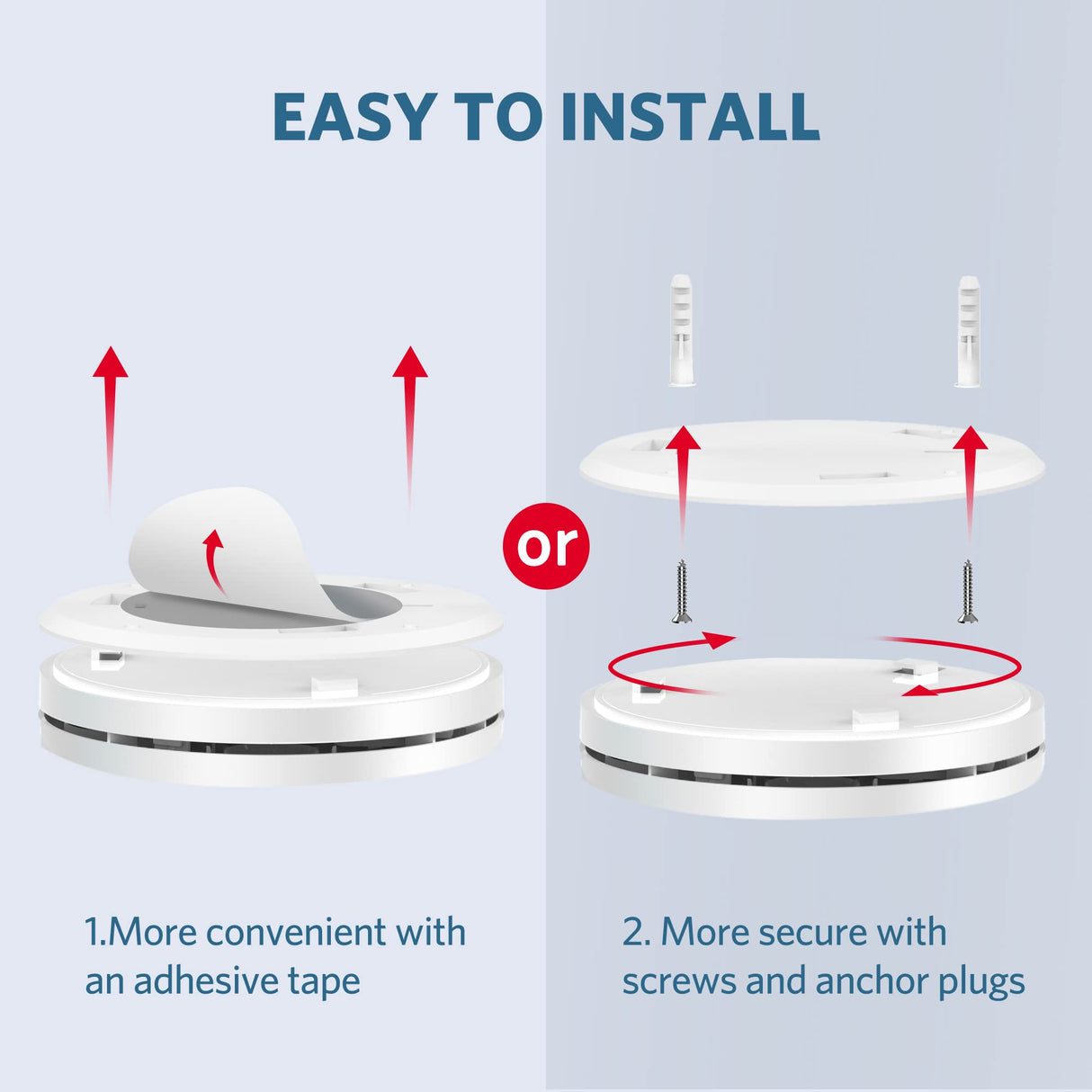 2 Pack Smoke and Carbon Monoxide Alarms, HATHEPHS 10-Year Battery Smoke & CO Detector with Large Test/Silence Button, Easy Installation