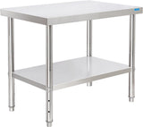 KUARBARR Stainless Steel Table for Prep & Work with Undershelf 24 x 36 Inches NSF Metal Commercial Kitchen Prep Table with Adjustable Under Shelf Worktable for Restaurant Home Outdoor