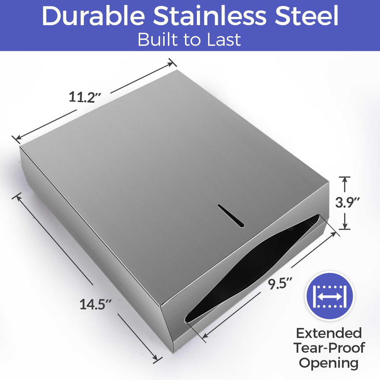 Stardrix Paper Towel Dispenser Wall Mount, Brushed Stainless Steel Commercial Paper Towel Holder with Lock, Large Capacity 400 C Fold/525 Multifold Towels