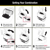 Master Lock Silver Outdoor Combination Lock, Heavy Duty Weather Resistant Padlock with Resettable Code and Cut Resistant Boron Carbide Shackle for Outdoor Use, M176XDLH