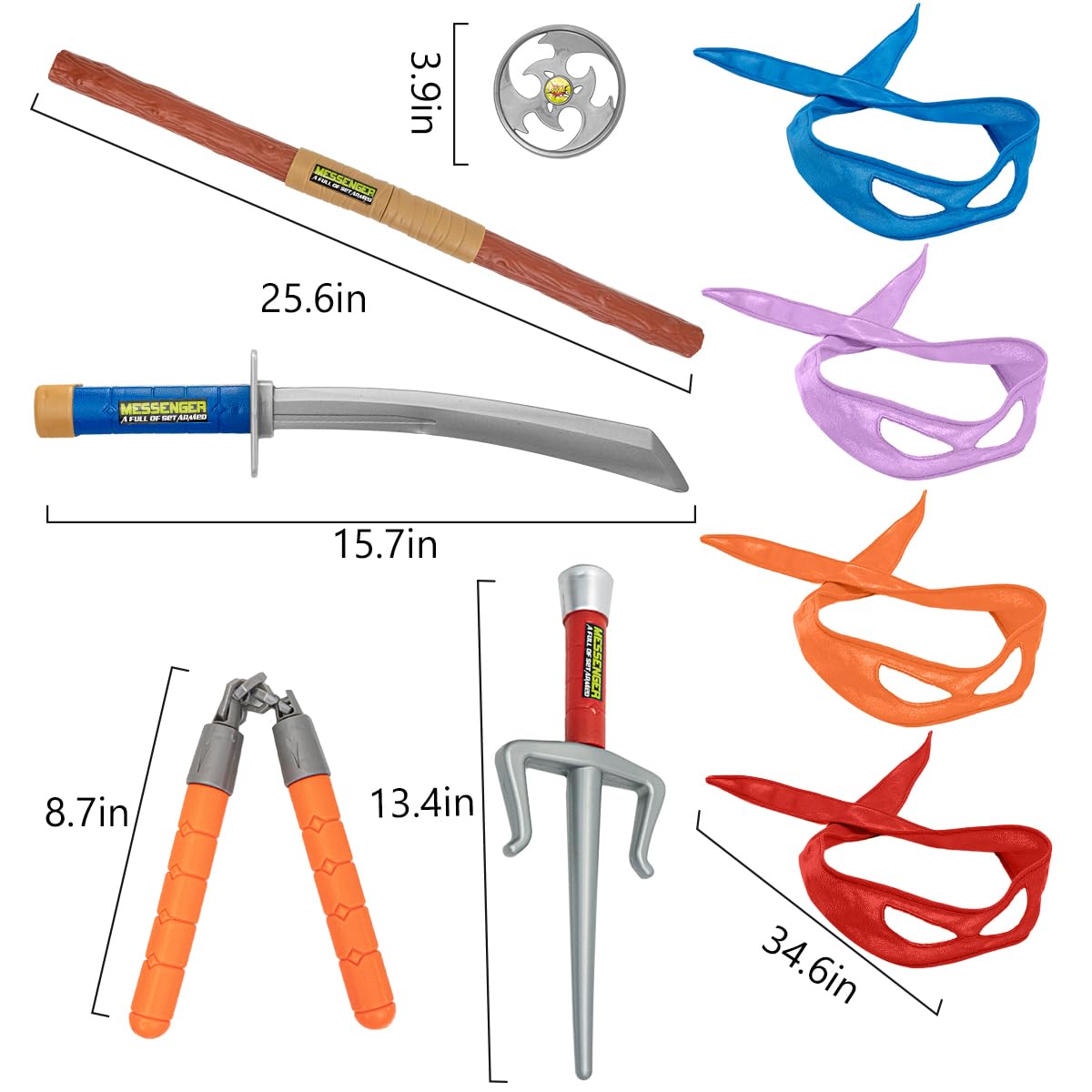 Avazera Turtle Shell Superhero Cosplay Costume props Weapon Mask Kid toys for birthday Halloween Christmas gifts