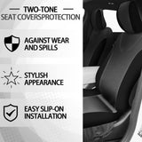 Fulmoon 17 Pcs Car Seat Cover Full Set for Women Fluffy Fuzzy Car Accessories Christmas Front Rear Steering Wheel Fleece Handbrake Shift Covers Hanging Accessory Holder Ring Emblem(Black)