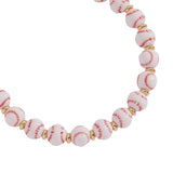Alex and Ani Baseball Beaded Bangle, Brass Shiny Gold