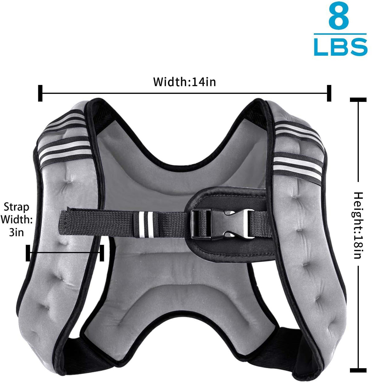 Henkelion Weighted Vest Weight Vest for Men Women Kids Weights Included, Body Weight Vests Adjustable for Running, Training Workout, Jogging, Walking - Grey - 8 Lbs