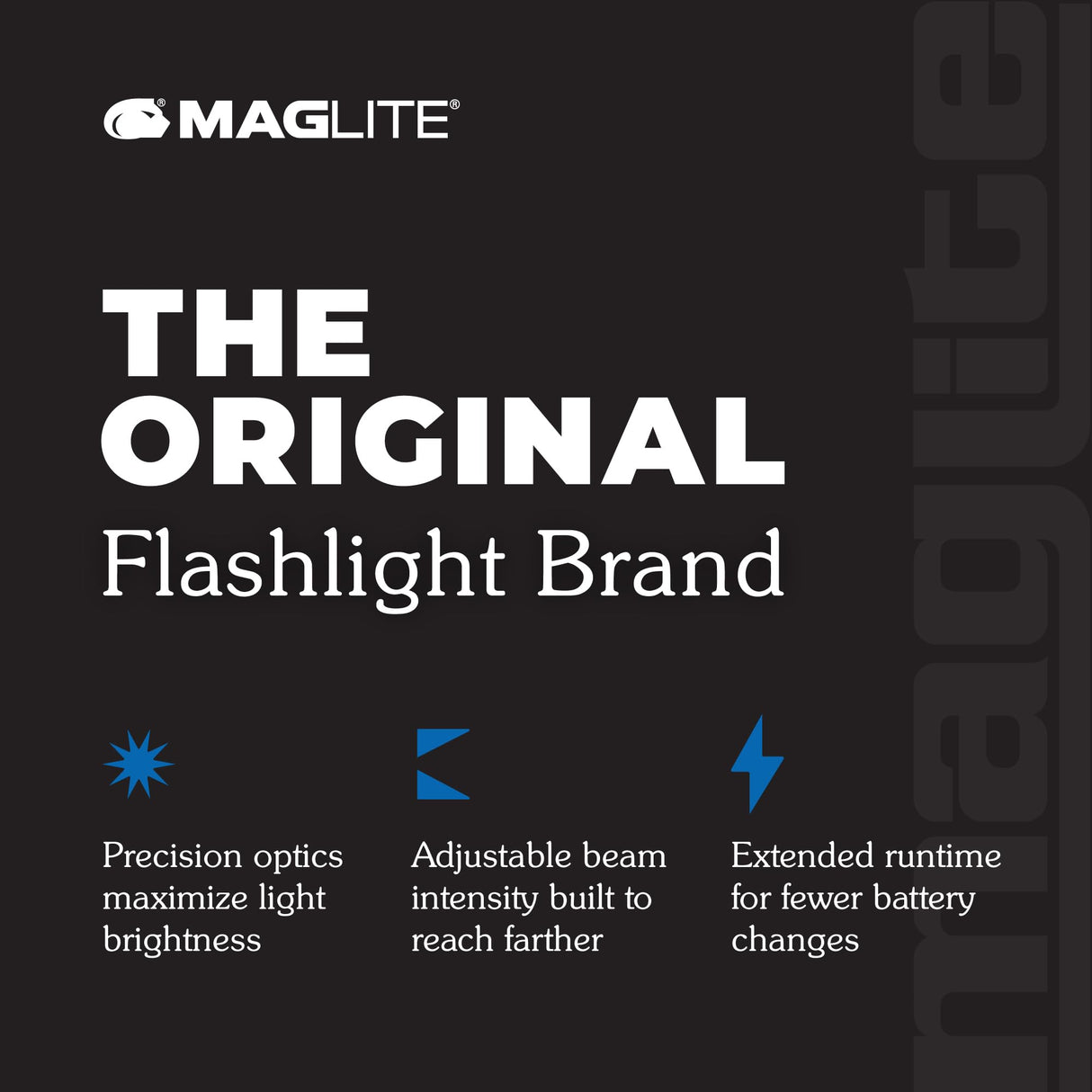 MagLite Battery-Powered LED Flashlight – ML300L 2-Cell D Flashlight with Adjustable Focus, Precise Beam, Long Battery Life, Water-Resistant for Emergency, Outdoor, and Camping