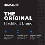 MagLite Battery-Powered LED Flashlight – ML300L 2-Cell D Flashlight with Adjustable Focus, Precise Beam, Long Battery Life, Water-Resistant for Emergency, Outdoor, and Camping