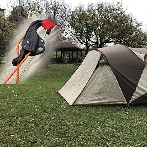 Rope Tightener, Guyline Adjuster for Tents and Tarps one Hand Control Tie Down Cam Mechanism for Camping, Hiking, Backpacking (2pcs) Essential Pocket Tools for Post-Disaster Recovery,Windproof