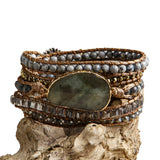 ZOSOJONA Women Wrap Bracelets Boho Natural Stone Jasper Turquoises Strand Bracelet Jewelry Collection