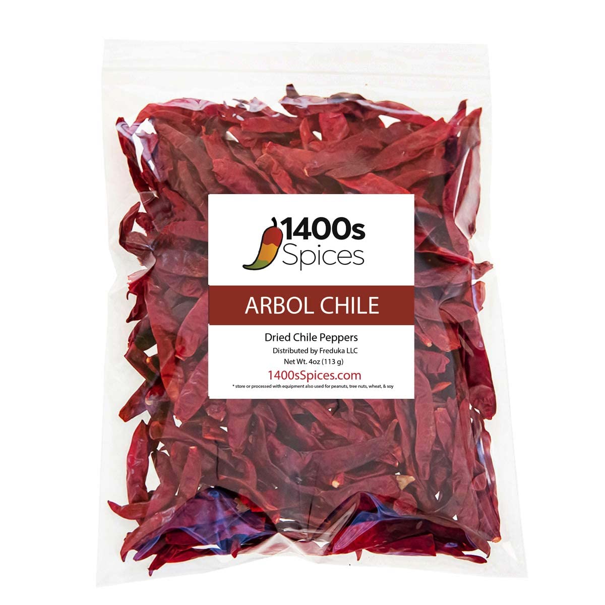 Dried Chiles Peppers 4 Pack Bundle - Chile Guajillo Stemless, Ancho, Pasilla and Arbol by 1400s Spices