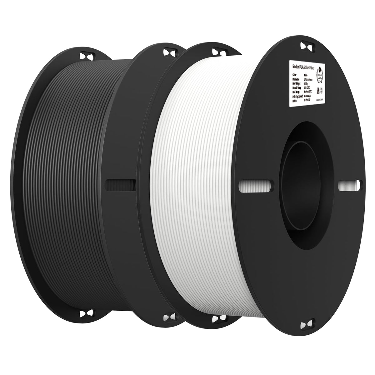 Creality PLA 3D Printer Filament, Black & White, 2-Pack, 2KG Total
