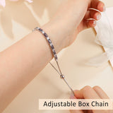 ETERMBOL Birthstone Tennis Bracelets for Women White Gold Sterling Silver Gemstone Bracelets Adjustable Chain 6-9 Inchs Jewelry Anniversary Birthday Gifts for Women Mom Wife Her