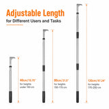 HORM 47.24'' Crack Weeder, Stainless Steel Manual Crevice Weeding Tool, Long Handle Weed Grabber Remover, L-Shaped Manual Weeder Puller, Durable Crevice Weeding Tool for Sidewalk Garden Lawn